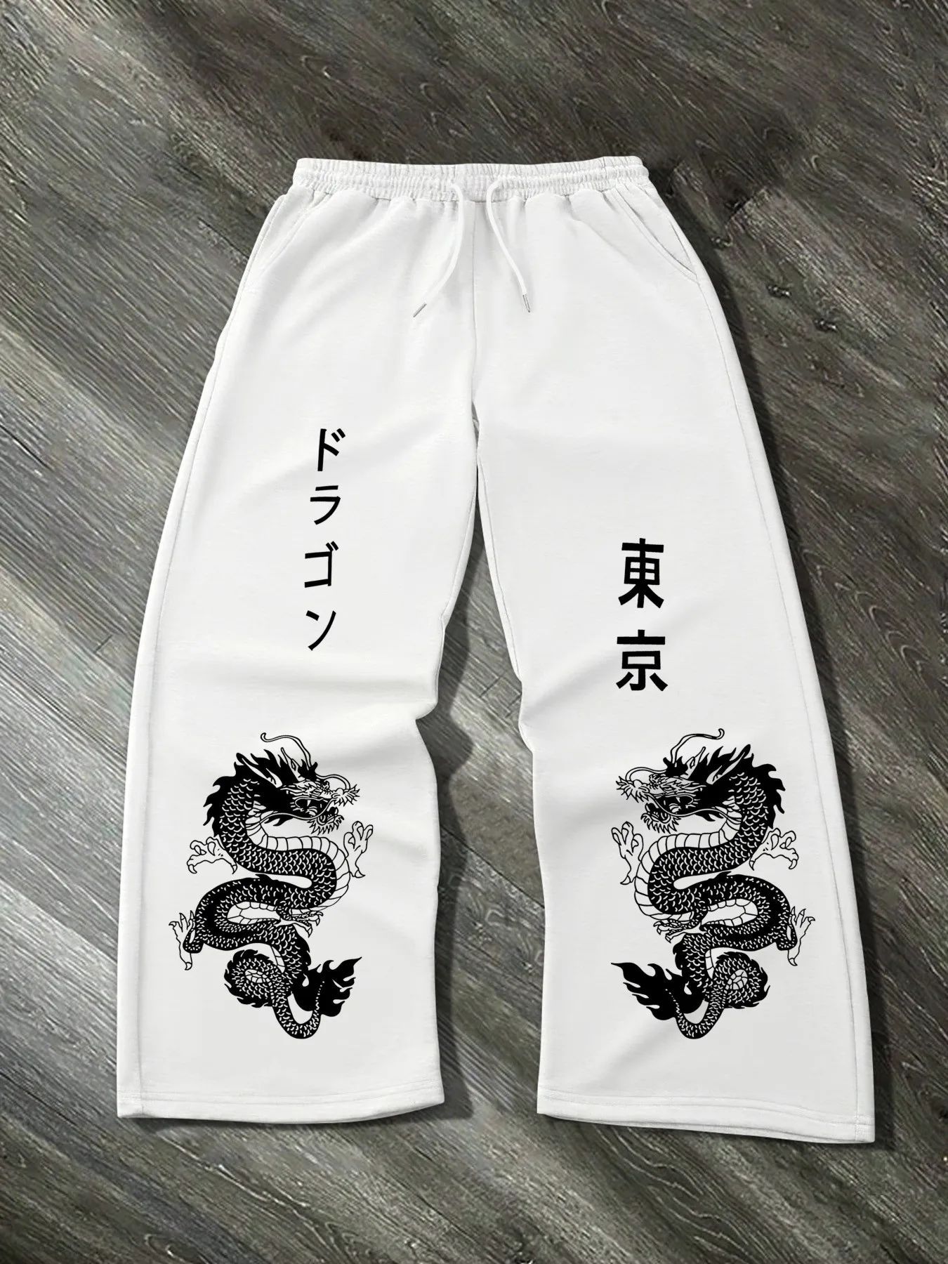 Print Drawstring Wide-leg Sweatpants for Men Women - Image 7