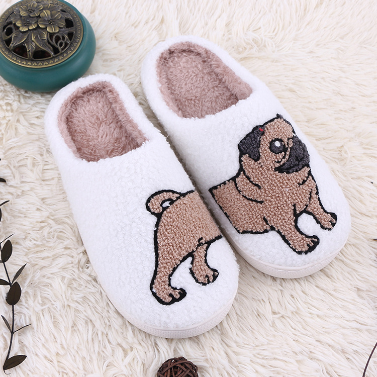 Home plush thick cartoon cow cat cute cotton slippers for women - Image 8