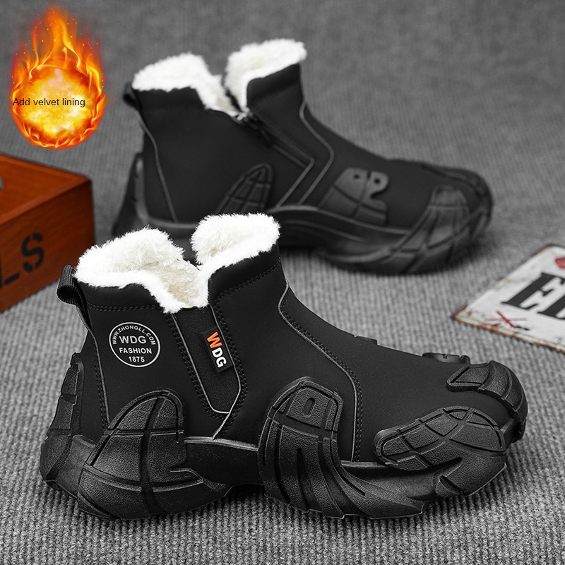 Men's waterproof and anti slip labor protection Martin boots with plush cotton shoes - Image 10