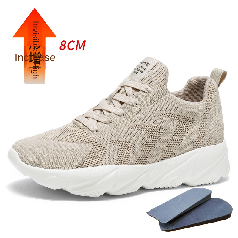 Height-Enhancing 8CM Men's Shoes, Sports Shoes, Spring and Summer Mesh Casual Shoes, Trendy Shoes, Soft Sole Travel Shoes, Student Running Shoes for Men - Image 11