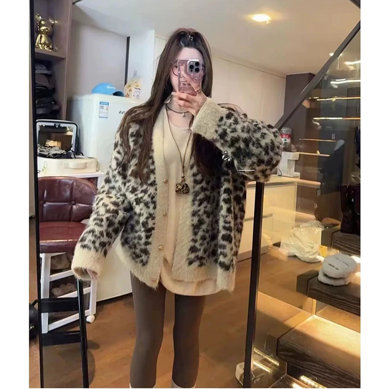 Leopard print cardigan loose sweater - Image 2