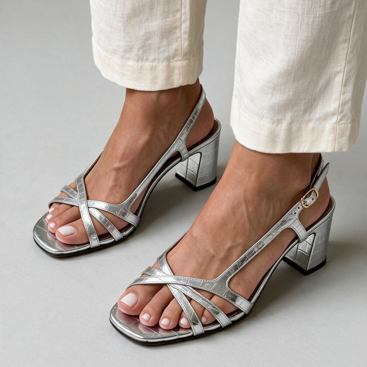Made to order ships in 3–5 days High heeled open toe buckle strap women's sandals - Image 2