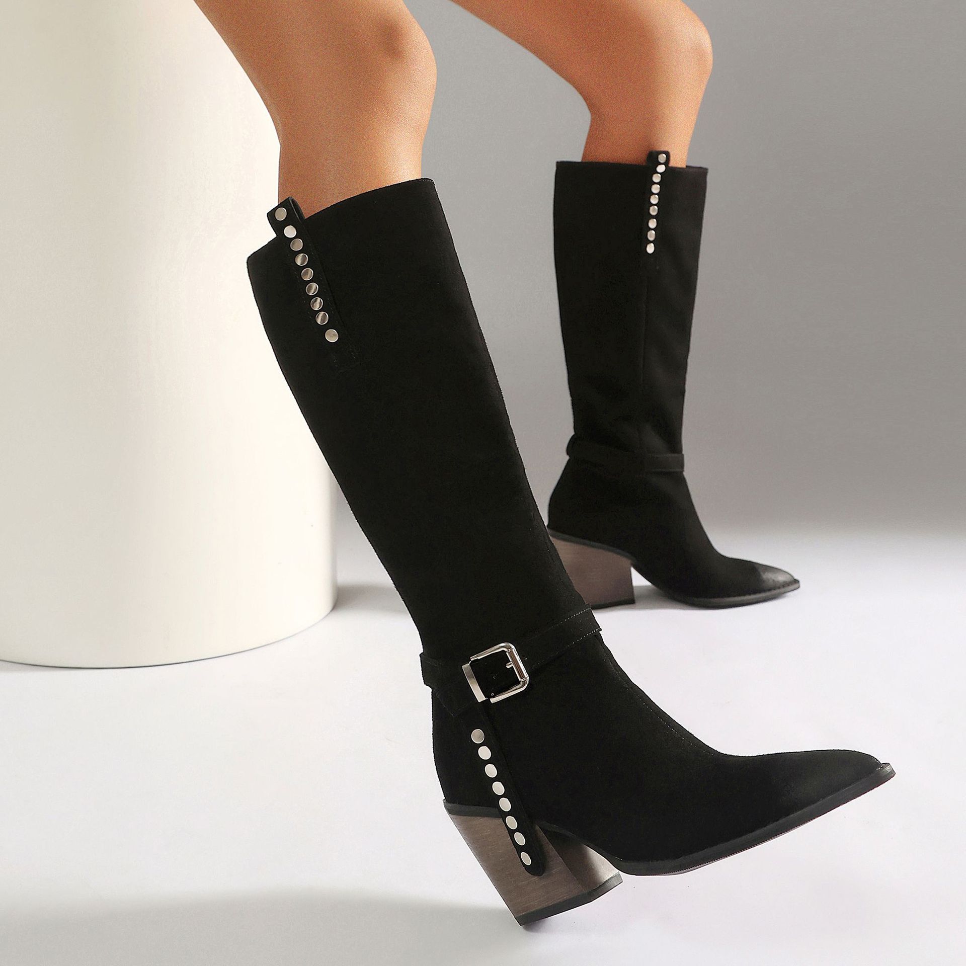 Lady's High Heel Boots with Studs, Pointed Toe, High Shaft Western Style Made to order, ships in 7 days - Image 4
