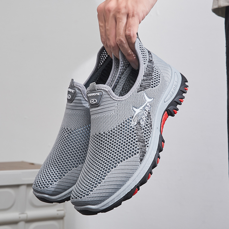 New Men's Casual Shoes, Comfortable and Breathable Sports Shoes, Slip-On Dad Shoes, Soft Sole Cloth Shoes - Image 3