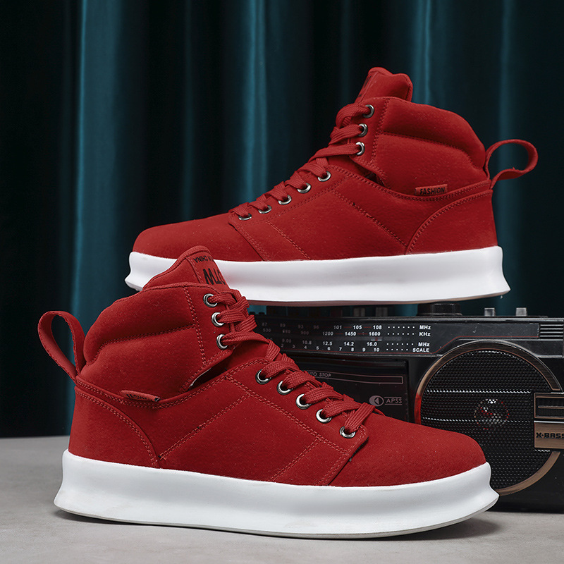 High top suede board shoes Air Force thick sole breathable sports student casual workwear shoes men - Image 3