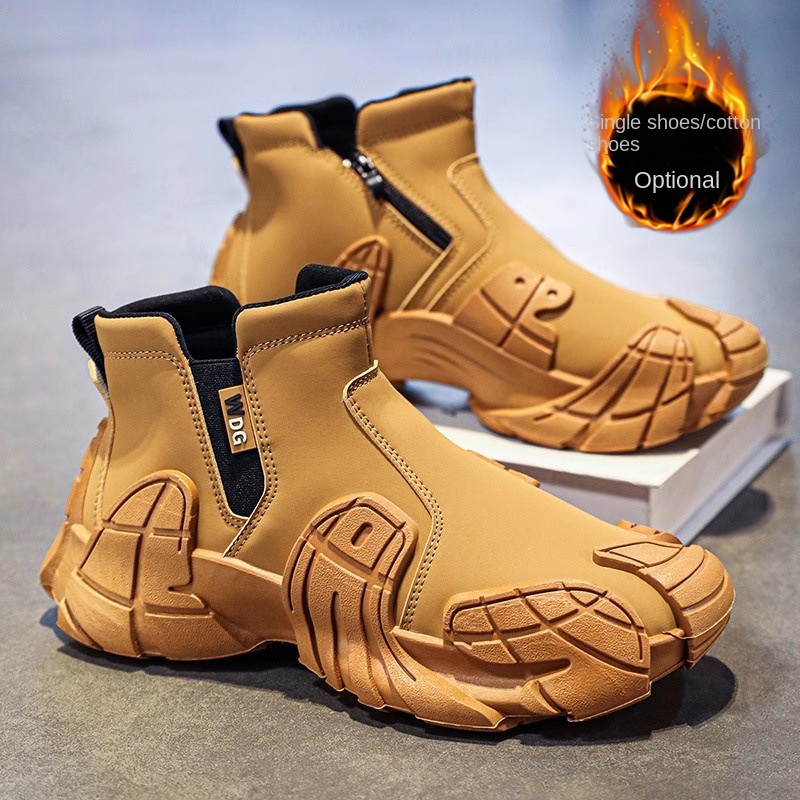 Men's waterproof and anti slip labor protection Martin boots with plush cotton shoes - Image 6