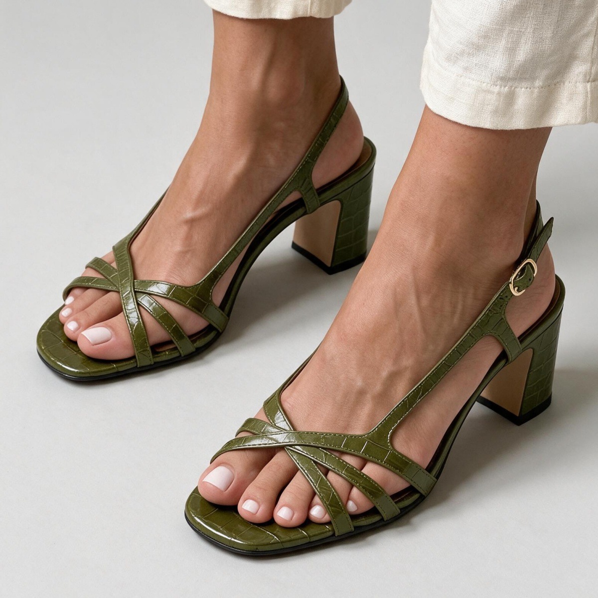 Made to order ships in 3–5 days High heeled open toe buckle strap women's sandals - Image 6
