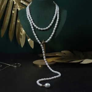 80cm Long Natural Pearl Chain Necklace for Women Female Jewelry Real Mini Small Baroque Pearl Tassel Necklace Choker