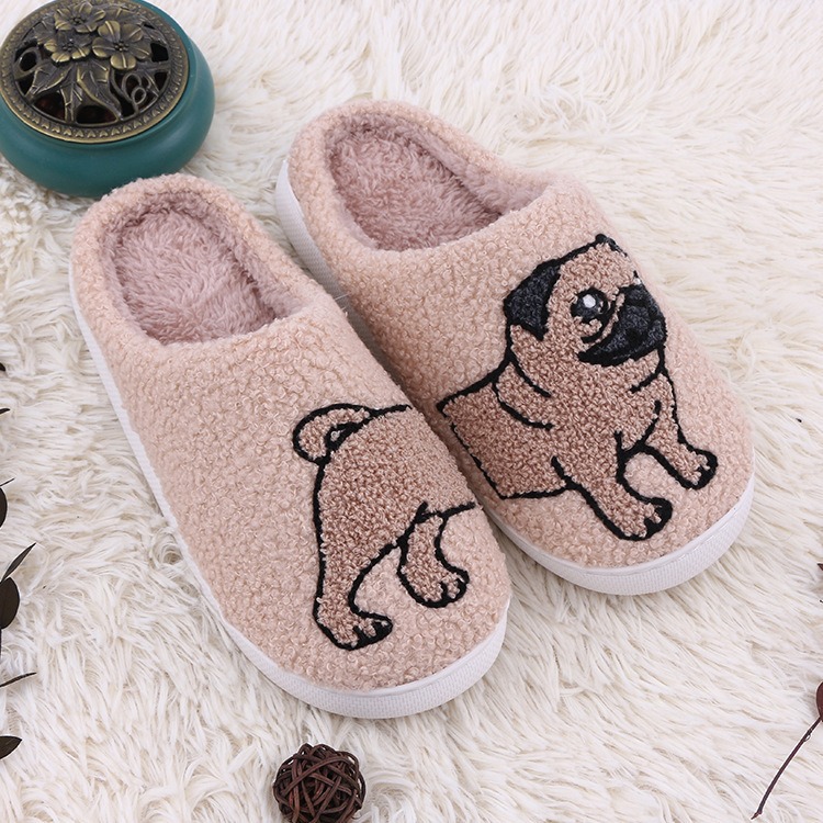 Home plush thick cartoon cow cat cute cotton slippers for women - Image 4