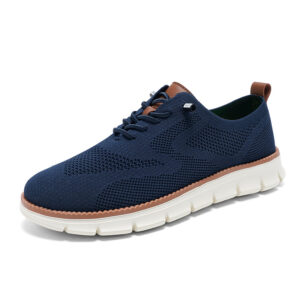 Lightweight lace up casual men's shoes breathable fly woven men's size