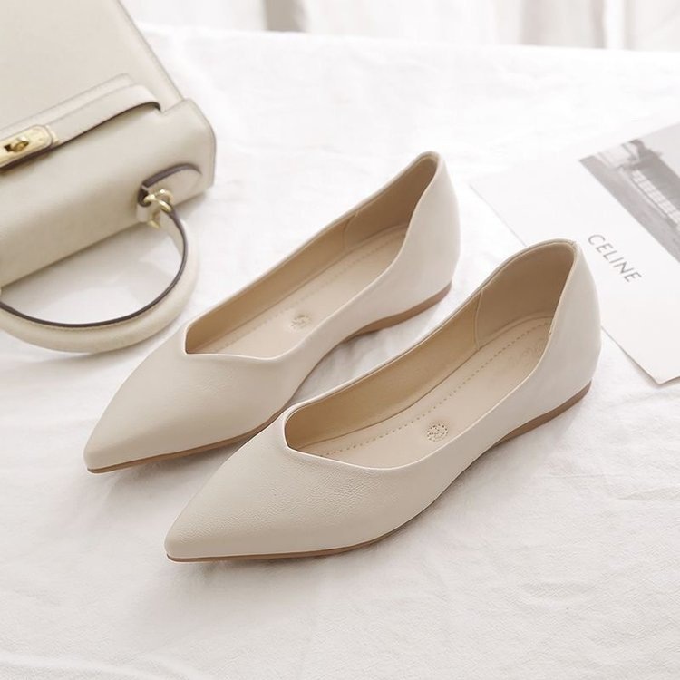 Sharp pointed flat bottomed versatile French gentle single shoe - Image 5