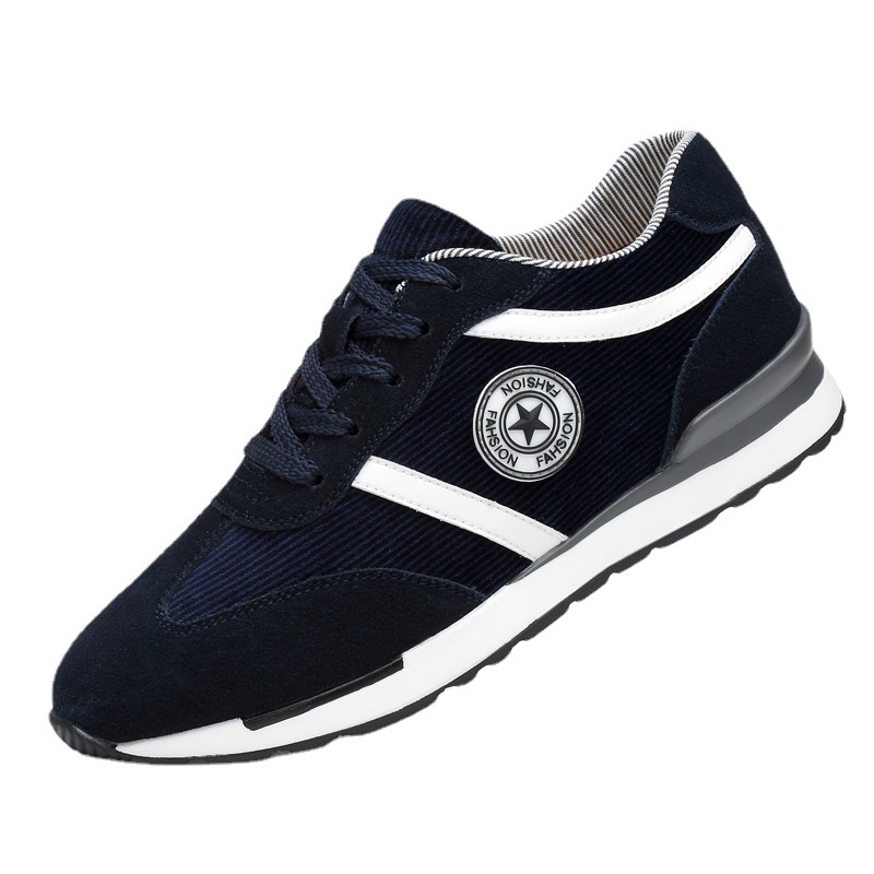 Men's Sports Casual Shoes Korean Style Men's Shoes Hidden Internal Height Increase 8CM Suede Vintage Running Shoes Men - Image 5