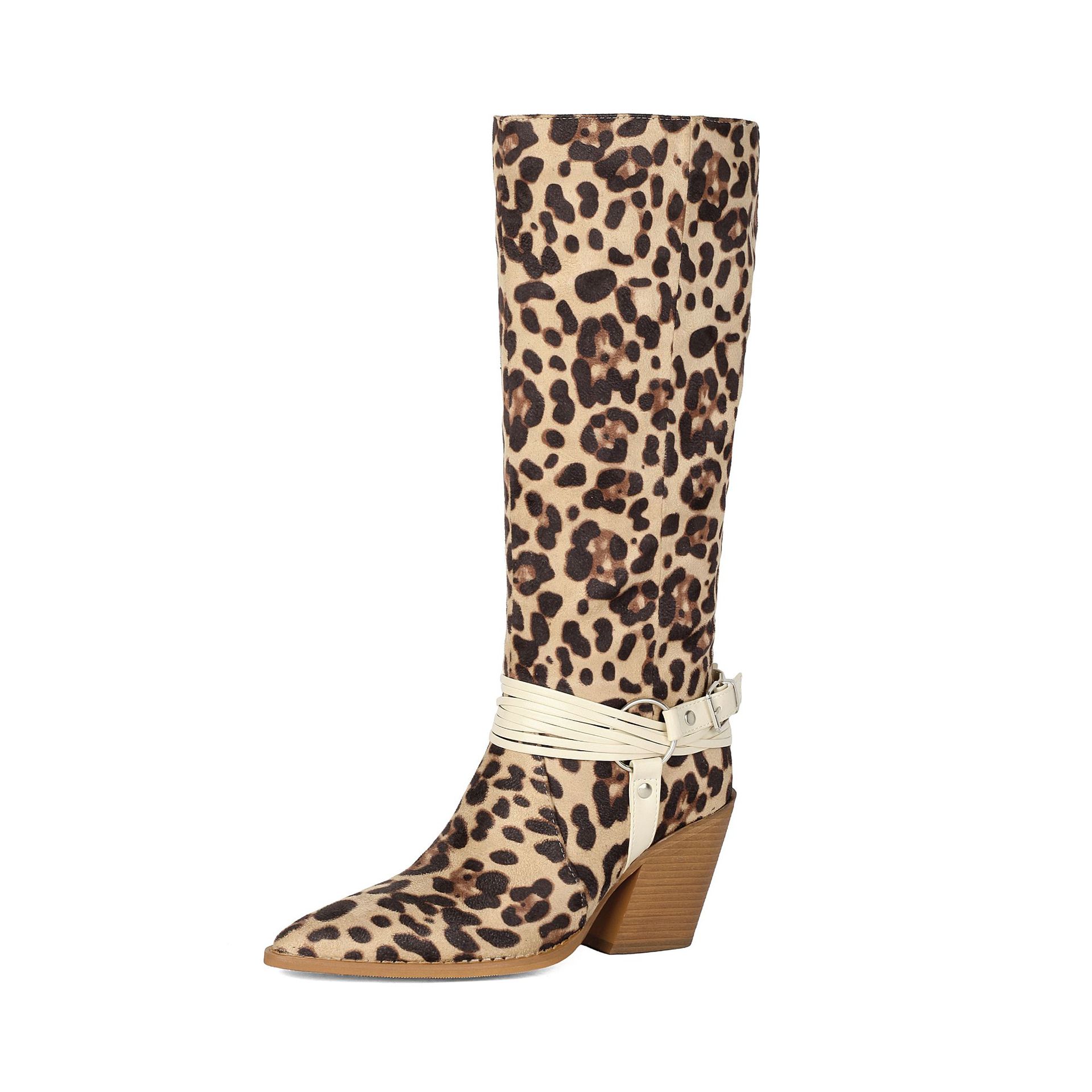 Western Style High Heel Boots for Women, Chunky Heeled, Pointed Toe, Over-the-Knee, Belt Buckle Detail Made to order, ships in 7 days - Image 7