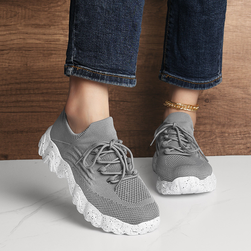 Daily Sporty Women's Shoes Cross-border New Summer Elevated Big Size Knitted Shoes Couple Style - Image 4