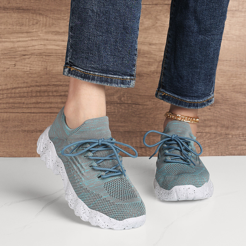 Daily Sporty Women's Shoes Cross-border New Summer Elevated Big Size Knitted Shoes Couple Style - Image 2