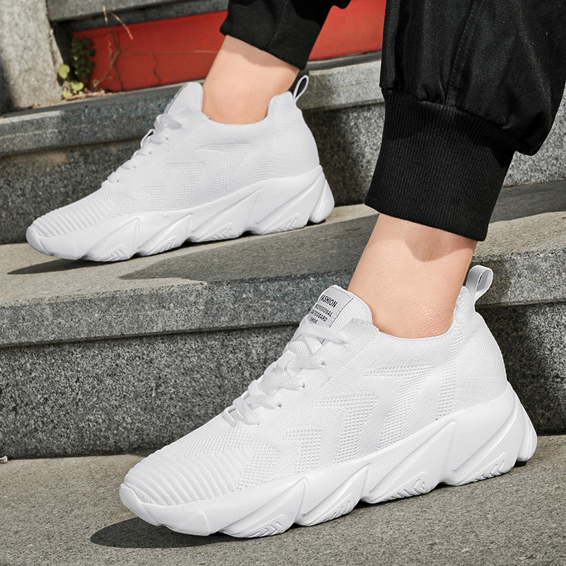 Height-Enhancing 8CM Men's Shoes, Sports Shoes, Spring and Summer Mesh Casual Shoes, Trendy Shoes, Soft Sole Travel Shoes, Student Running Shoes for Men - Image 4