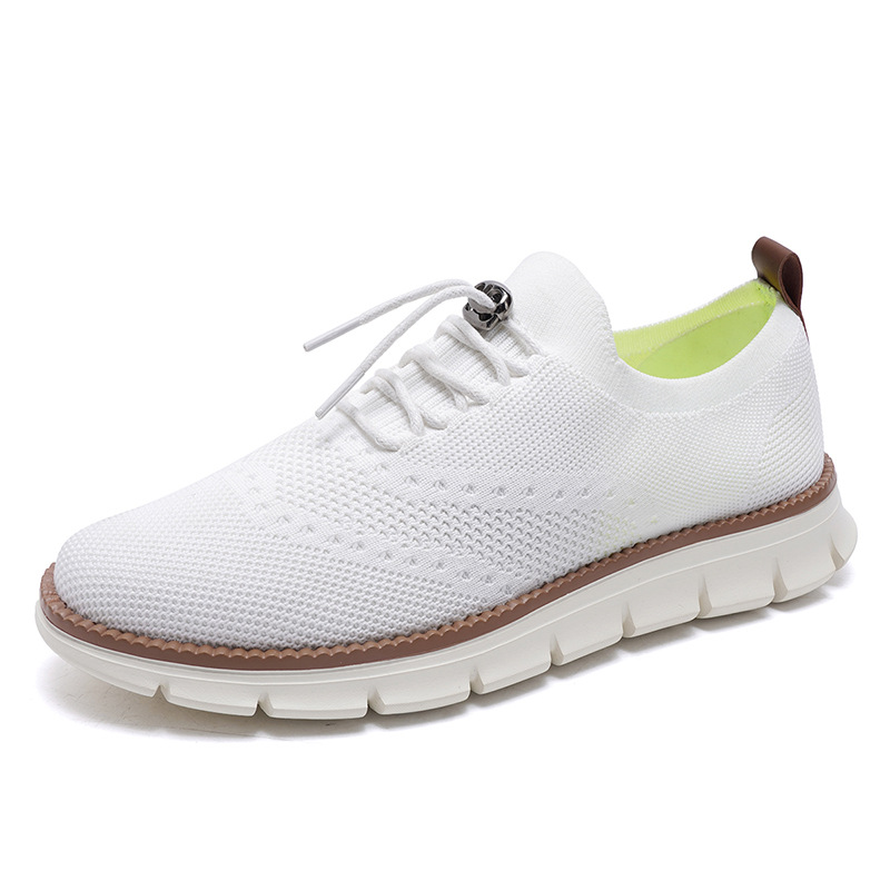 Lightweight lace up casual men's shoes breathable fly woven men's size - Image 21