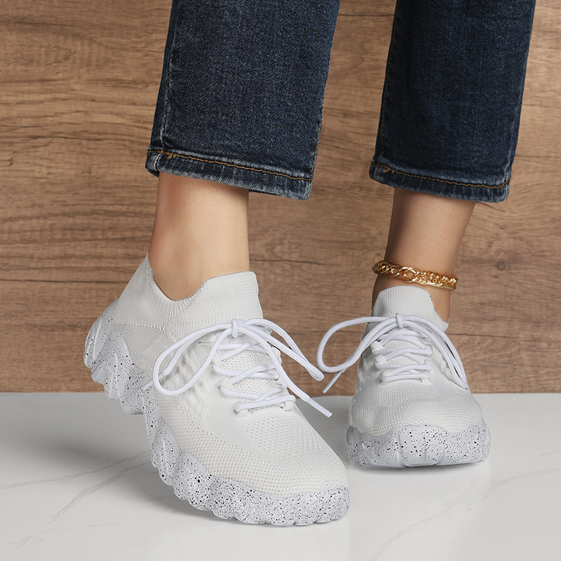 Daily Sporty Women's Shoes Cross-border New Summer Elevated Big Size Knitted Shoes Couple Style - Image 5
