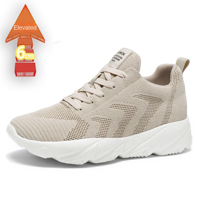 Height-Enhancing 8CM Men's Shoes, Sports Shoes, Spring and Summer Mesh Casual Shoes, Trendy Shoes, Soft Sole Travel Shoes, Student Running Shoes for Men - Image 8