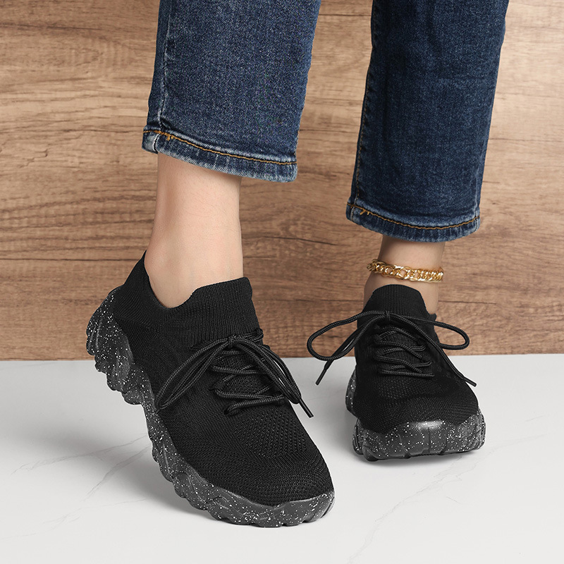 Daily Sporty Women's Shoes Cross-border New Summer Elevated Big Size Knitted Shoes Couple Style - Image 3