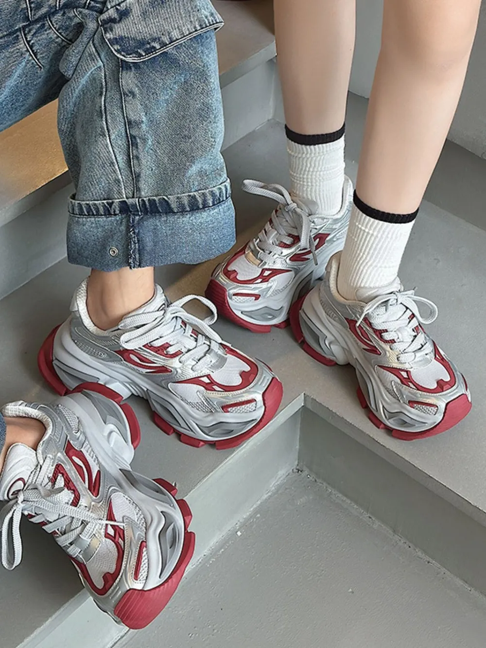 Breathable Chunky Platform Sneakers - Image 11