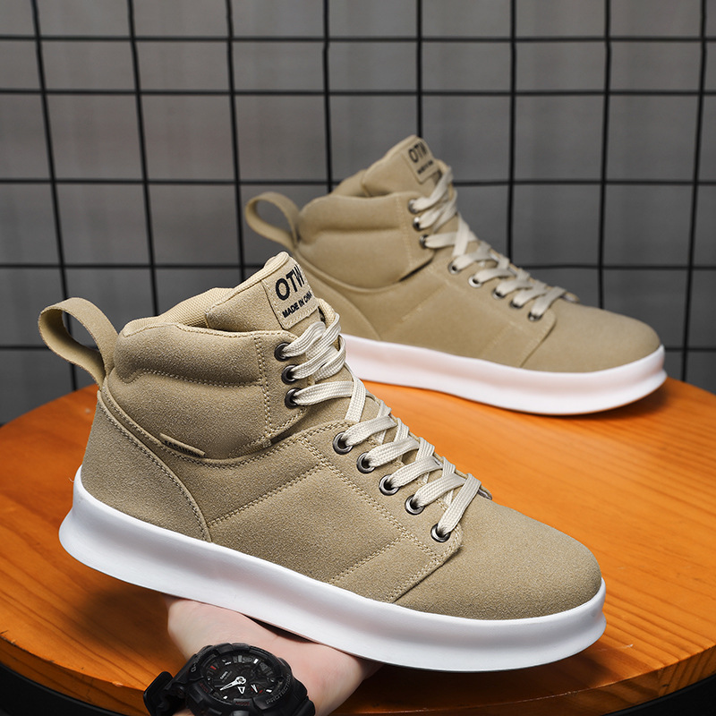 High top suede board shoes Air Force thick sole breathable sports student casual workwear shoes men - Image 2