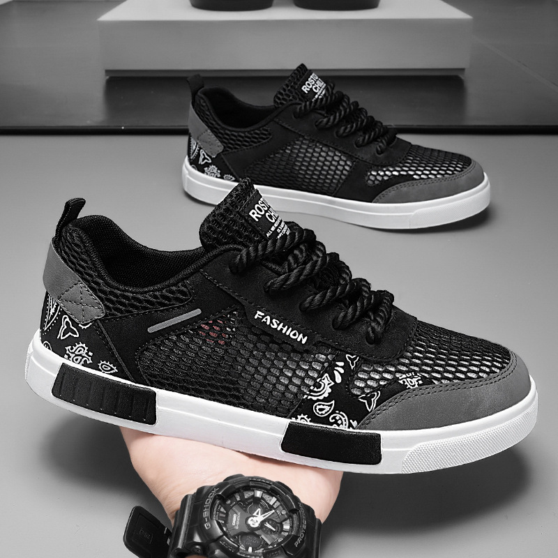 Big Size Hollow Fashion Sneakers Men Comfortable Mesh Shoes Lightweight Trendy Versatile Casual Shoes - Image 3