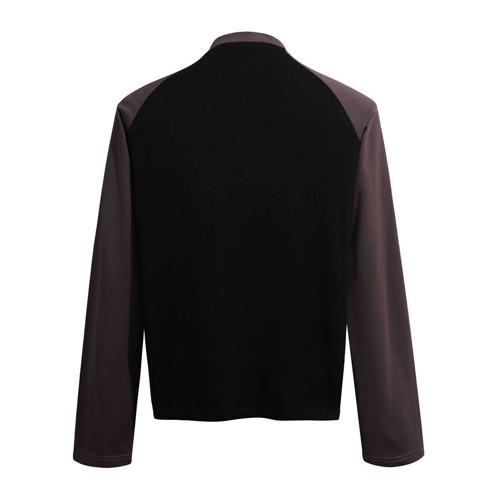 Men's Casual Leopard Print Color Block Long Sleeve Raglan Round Neck T-Shirt - Image 3