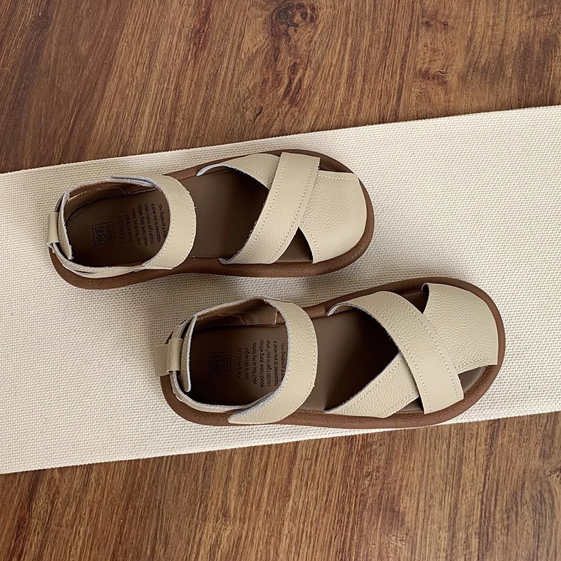 Flat Heeled Toe-Covered Sandals for Women,Casual Shoes - Image 2