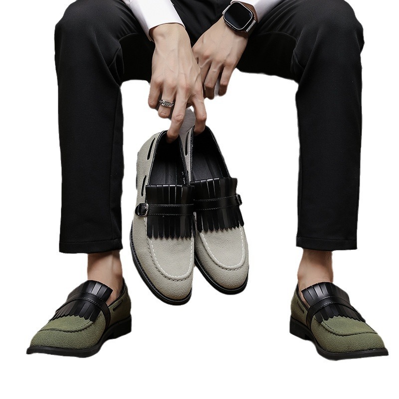 Business formal leather shoes men's soft soled casual shoes British style one foot shoes - Image 5