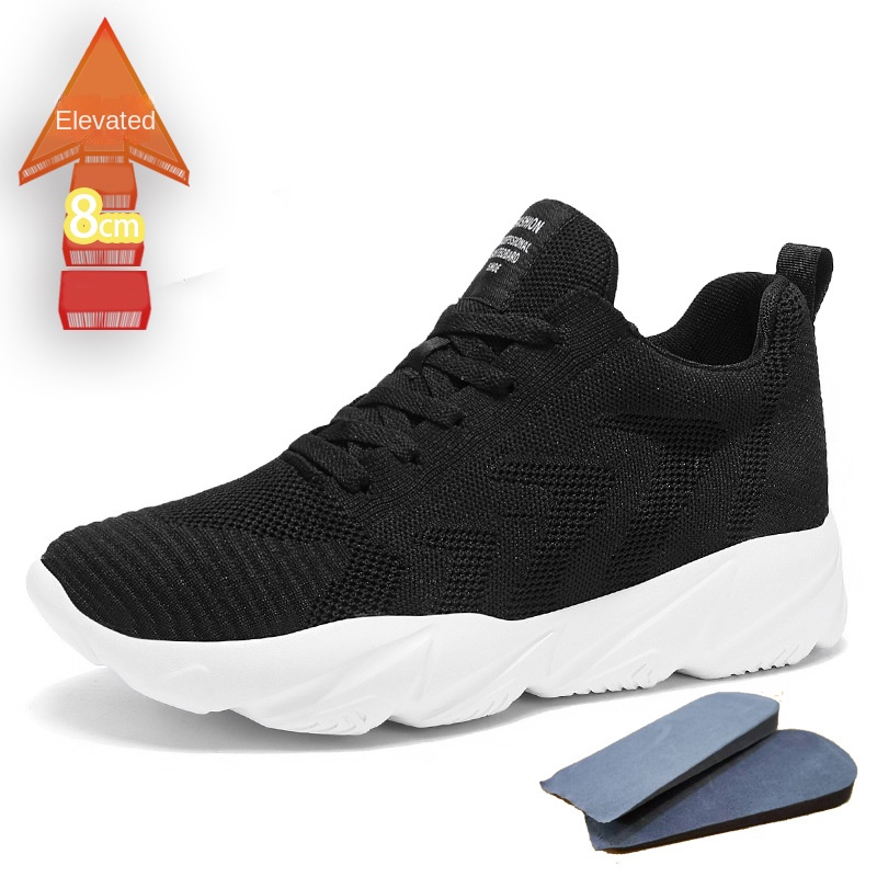 Height-Enhancing 8CM Men's Shoes, Sports Shoes, Spring and Summer Mesh Casual Shoes, Trendy Shoes, Soft Sole Travel Shoes, Student Running Shoes for Men - Image 10
