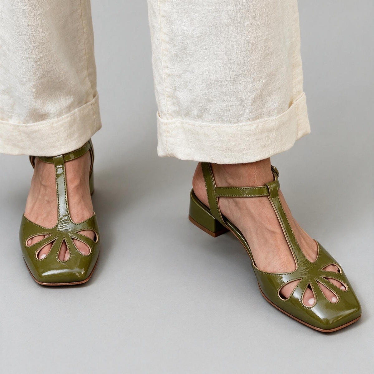 Made to order ships in 3–5 days Retro T-shaped buckle strap Roman hollow sandals for women - Image 7