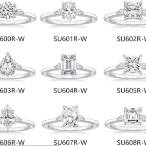 Fashion Luxury Three-Stone Diamond Ring 1 Carat Wedding Ring S925 Sterling Silver Plated 18K Gold Lab-Grown Diamond Ring for Women