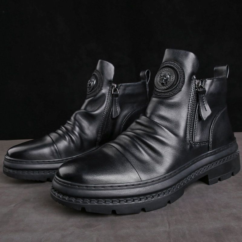 Men's versatile zipper shoes Korean version Martin boots men's casual shoes - Image 4