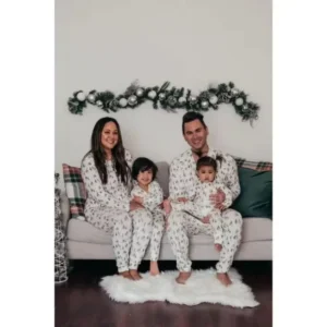 New Christmas Outfits Adults Kids Matching Pajamas Set Allover Print Soft Loose Sleepwear Xmas Family Look Pyjamas Holiday Wear
