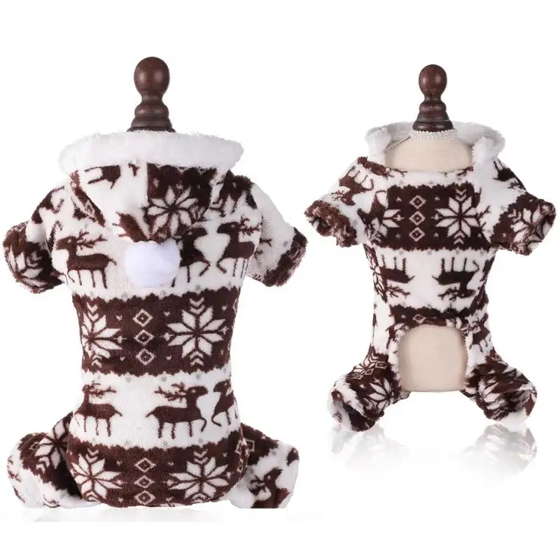 Thermal Fleece Dog Coat Christmas Design Warm Dog Pajamas Soft Puppy Jumpsuit for Small Medium Dogs Xmas Gift Pet Apparel - Image 9