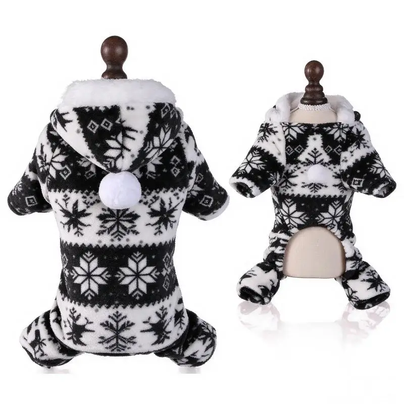 Thermal Fleece Dog Coat Christmas Design Warm Dog Pajamas Soft Puppy Jumpsuit for Small Medium Dogs Xmas Gift Pet Apparel - Image 10